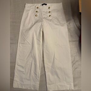 Banana Republic Cream Wide Leg Pants with Gold Buttons NWOT